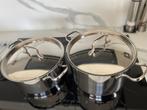 Grote kookpotten (2) roestvrij staal 18/10 Lagostina NIEUW, Inox, Nieuw, Keramische plaat, Ophalen