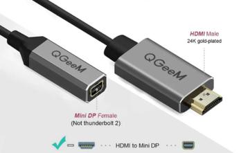 Gezocht: HDMI MALE TO MINI DISPLAYPORT FEMALE ADAPTER