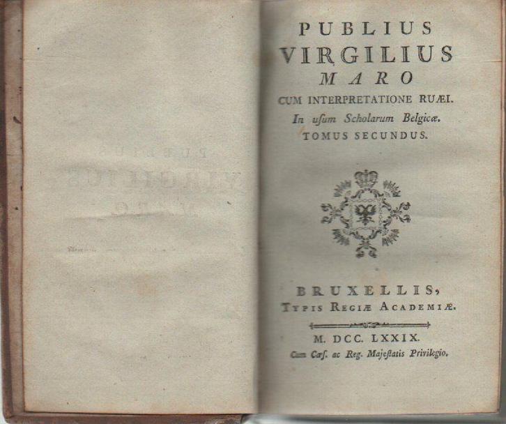 PUBLIUS VIRGILIUS MARO - Bruxelles MDCCLXXIX - En Latin, Livres, Philosophie, Utilisé, Philosophie de la culture, Enlèvement ou Envoi