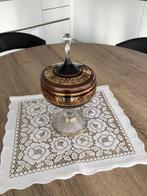Vintage glazen pot met deksel ( bordeaux - wijnkleurig ), Antiek en Kunst, Ophalen of Verzenden