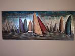 Metalen driedimensionaal kunstwerk over schepen 150 X 60 cm, Antiek en Kunst, Ophalen