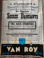 Affiche Stambruges soirée 1955.  Brasserie Van Roy, Utilisé, Enlèvement ou Envoi