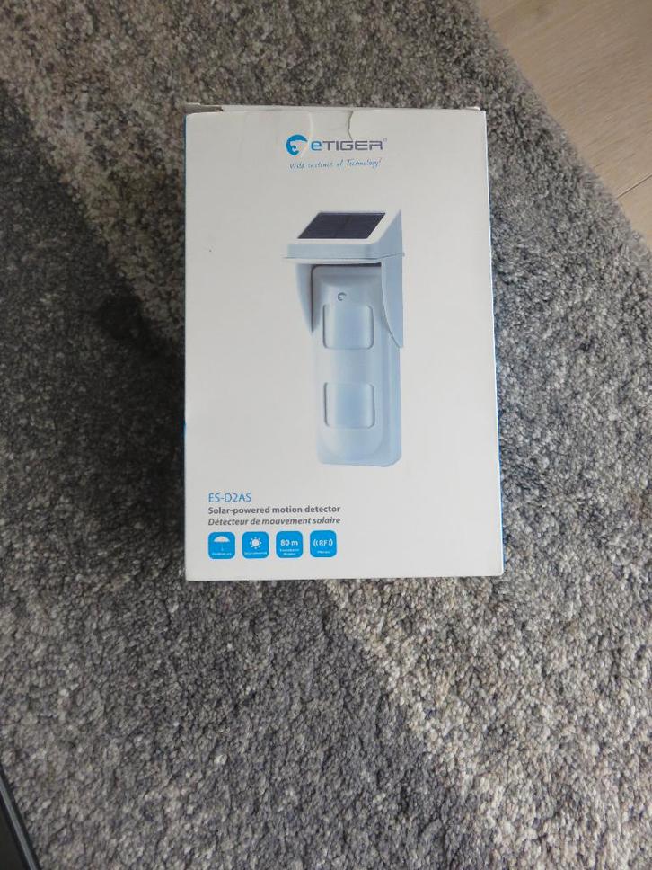 Etiger zonnedetector, Tuin en Terras, Buitenverlichting, Nieuw, Batterij, Bewegingssensor, Ophalen of Verzenden