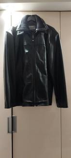Dikke zwarte lederen jas, Ophalen, Zwart, Overige maten, Zo goed als nieuw