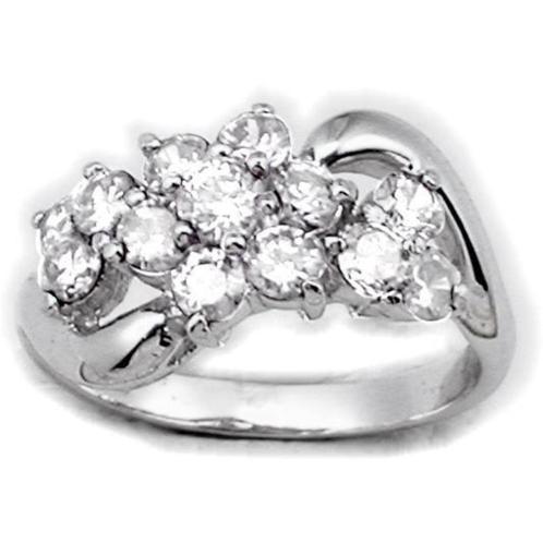 Zilveren ring gerhodineerd met zirkonia steentjes, Handtassen en Accessoires, Ringen, Nieuw, Dame, Zilver, Zilver, Met edelsteen