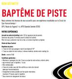 Baptême de piste Spa-Francorchamps Samedi 15/06 15H45, Tickets en Kaartjes, Juni, Circuit automobile, Twee personen