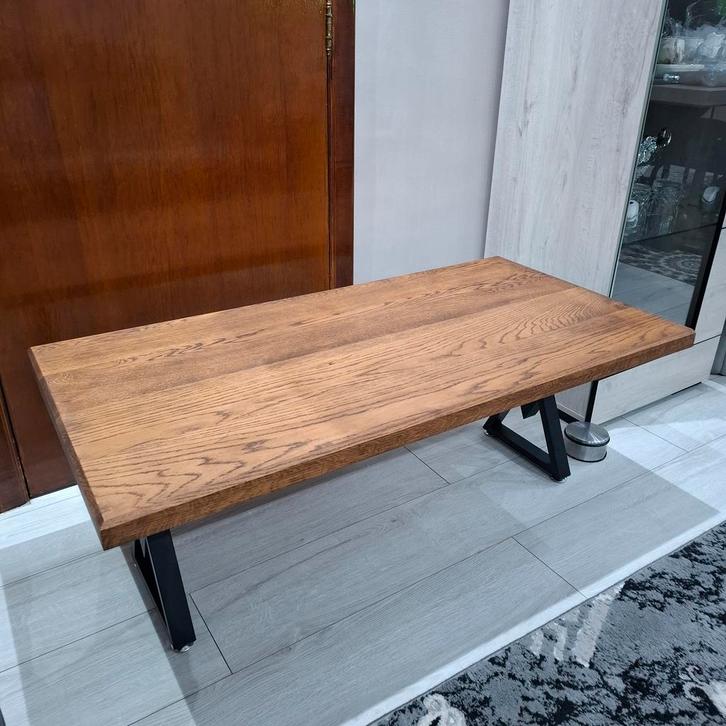 Massieve eiken salontafel, Huis en Inrichting, Tafels | Salontafels, Eikenhout, Ophalen