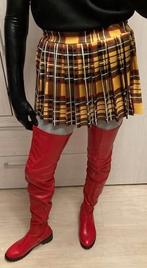 Mini-jupe plissée à carreaux taille M, Neuf, Taille 38/40 (M), Au-dessus du genou, Jaune