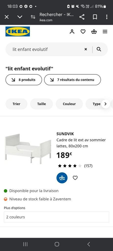 Lit enfant évolutif Ikea, Huis en Inrichting, Slaapkamer | Bedden, Zo goed als nieuw, Ophalen of Verzenden