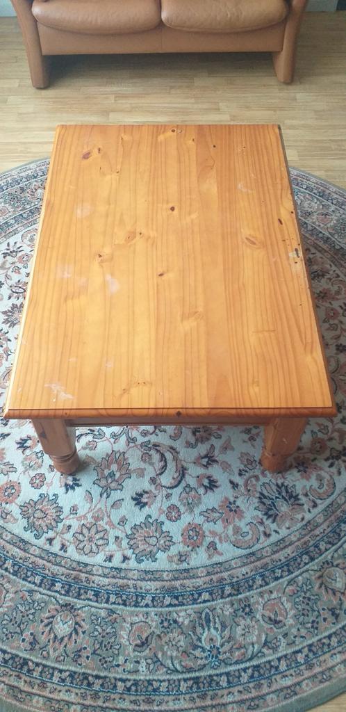 Grenen salon tafel met schuif.Vlug weg op haal prijs, Huis en Inrichting, Tafels | Salontafels, Gebruikt, Rechthoekig, Grenenhout