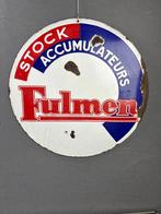 Fulmen accu dubbelzijdig emaille reclamebord 55cm eas france, Ophalen of Verzenden, Gebruikt, Reclamebord