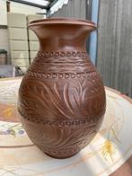 Grote bruine vaas 30 cm ceramisch, Enlèvement