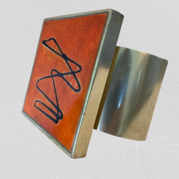 Handgemaakte deurklink van keramiek, Doe-het-zelf en Bouw, Hang- en Sluitwerk, Gebruikt, Klink of Kruk, Overige materialen, Ophalen of Verzenden