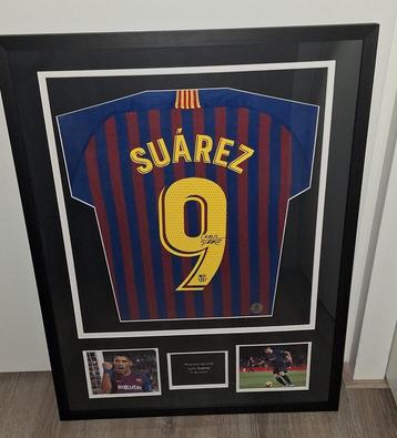 Luis Suárez gesigneerd Fc Barcelona shirt ingelijst met coa  beschikbaar voor biedingen