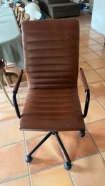 Bureaustoel in cognac lederlook, Huis en Inrichting, Ophalen, Gebruikt, Bruin, Bureaustoel