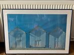 Encadrement bleu marine "cabines de plage", Ophalen, Gebruikt, 50 tot 75 cm, Metaal of Aluminium