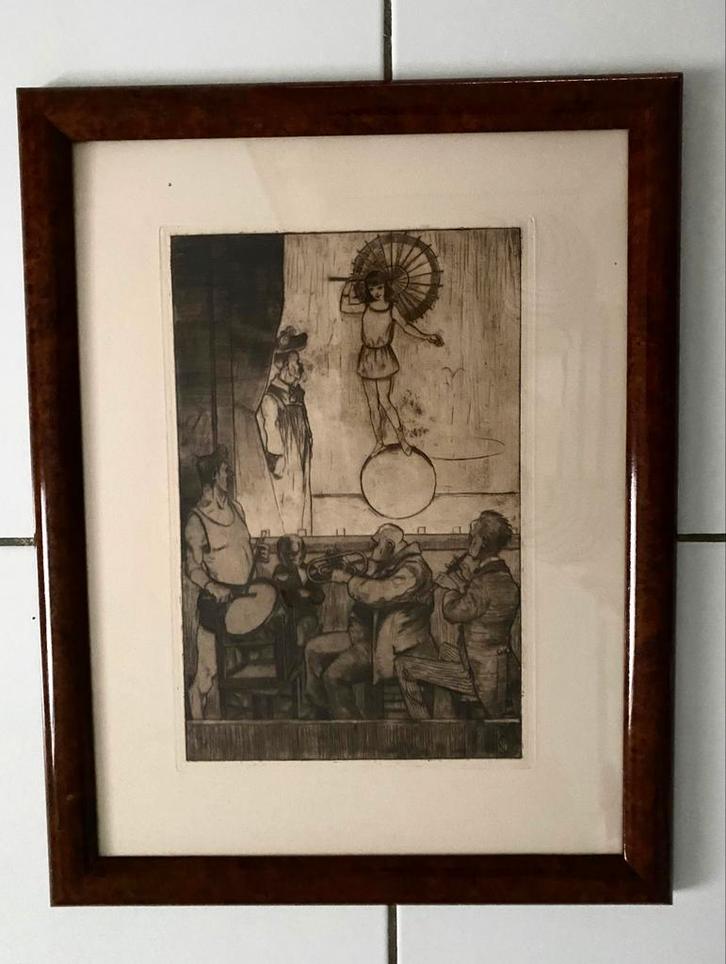 Gravure de Constant Van Offel de 1914, Antiquités & Art, Art | Eaux-fortes & Gravures, Enlèvement