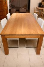 Houten tafel 200x100 met stoelen, Ophalen, Gebruikt, Hout, 4 tot 6 stoelen