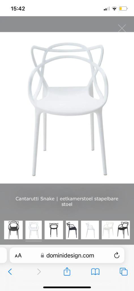 Philippe Starck replica Masters stoel (set van 2), Maison & Meubles, Chaises, Comme neuf, Deux, Synthétique, Blanc, Enlèvement