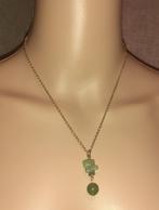 Ketting edelsteen hanger groene aventurijn, Handtassen en Accessoires, Kettingen, Met edelsteen, Verzenden, Nieuw, Steen of Mineraal