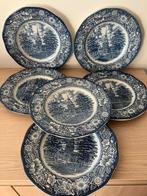 6 grote borden Liberty Blue Staffordshire, Antiek en Kunst, Antiek | Servies los, Ophalen of Verzenden