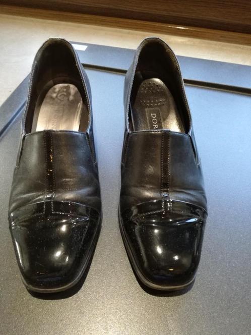 mooie , zwarte leder schoenen, maat 38, Kleding | Dames, Schoenen, Zo goed als nieuw, Schoenen met lage hakken, Zwart, Ophalen of Verzenden