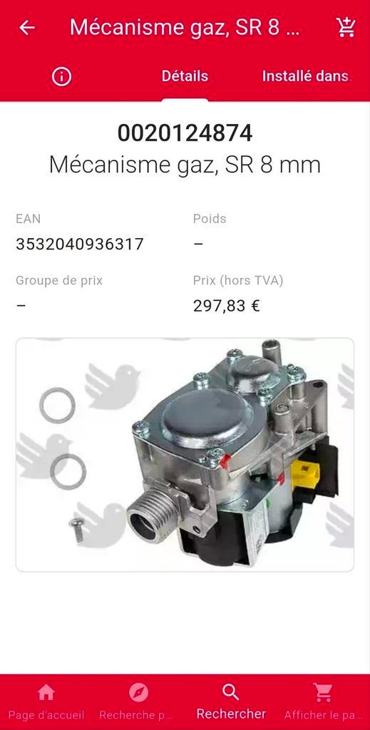Vaillant/Bulex Mécanisme gaz SR 8mm (G20) Gaz naturel (neuf), Collections, Collections Autre, Neuf, Enlèvement ou Envoi