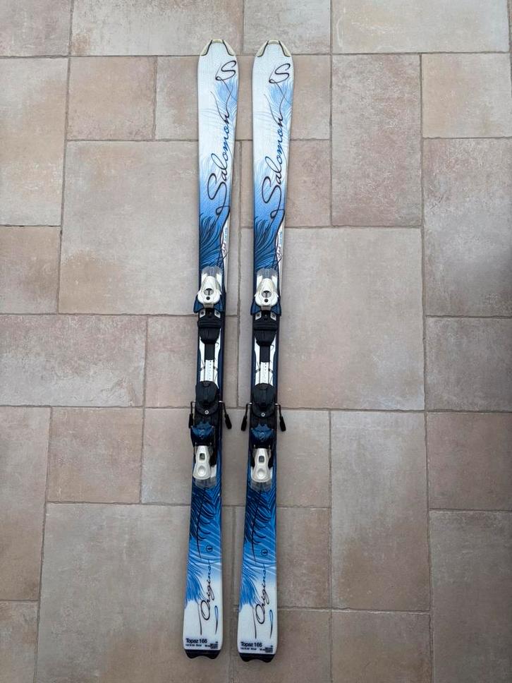 Salomon Origins Topaz 166 cm + 710 Ti bindingen, Sport en Fitness, Skiën en Langlaufen, Zo goed als nieuw, Ski's, Ski, Salomon