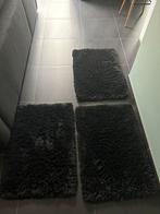 3 Tapis de bain poils longs IKEA, Comme neuf, Noir, Tapis de bain