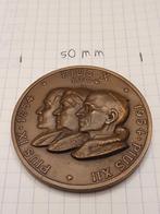 Prachtige medaille van de drie pausen  van 1854 -  1954, Ophalen of Verzenden, Brons