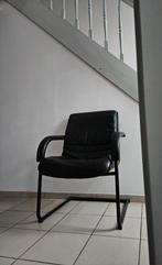Zwart lederen fauteuil, Leer, Ophalen of Verzenden, Zo goed als nieuw