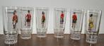 6 vintage glazen met Schotse clans, Verzamelen, Glas en Drinkglazen, Ophalen of Verzenden, Zo goed als nieuw, Frisdrankglas