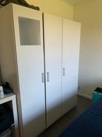 2 witte kleerkasten, Ophalen, Gebruikt, 100 tot 150 cm, Met hangruimte