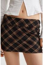 Rok minirok met ruitjes H&M Divided XS, Kleding | Dames, Rokken, Bruin, Verzenden, Nieuw, Maat 34 (XS) of kleiner