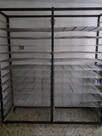 RAYONNAGE SUR ROUES + GRILLES INOX 160X50 CM, Ophalen, Gebruikt, Etalage