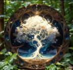 Vintage rond metalen bord Levensboom bij nacht (20cm), Enlèvement ou Envoi, Neuf