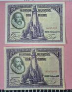 Lot 5 banbiljetten Spanje, Postzegels en Munten, Bankbiljetten | Europa | Niet-Eurobiljetten, Ophalen of Verzenden, Overige landen