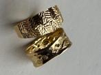 2 breed gouden ringen 18 k goud, Bijoux, Sacs & Beauté, Bagues, Comme neuf, Femme ou Homme, Or, Plus petit que 17