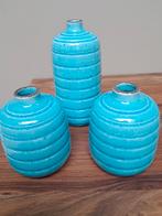 3 turquoise keramiek vazen (zie foto's), Maison & Meubles, Accessoires pour la Maison | Vases, Neuf, Moins de 50 cm, Enlèvement ou Envoi
