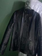 Zwarte leren Jas te koop, Kleding | Heren, Ophalen, Maat 48/50 (M), Zwart, Zo goed als nieuw