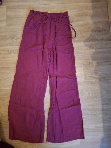 mooie linnen broek S in nieuwstaat (ev + topje), Enlèvement ou Envoi, Comme neuf, Taille 36 (S), Longs