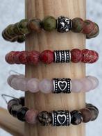Knappe armbanden uit natuursteen: sluitkraal uit RVS, Nieuw, Ophalen of Verzenden, Met bedels of kralen, Overige kleuren