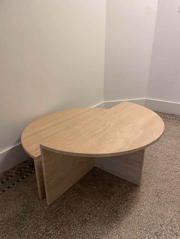 Table basse ronde en travertin, Italy, 1970s, Enlèvement, Comme neuf, Rond