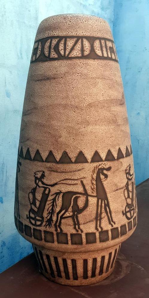 XXL 65 cm. Germany Agina floor Vase Ceramano Hans Welling, Antiquités & Art, Antiquités | Céramique & Poterie, Enlèvement