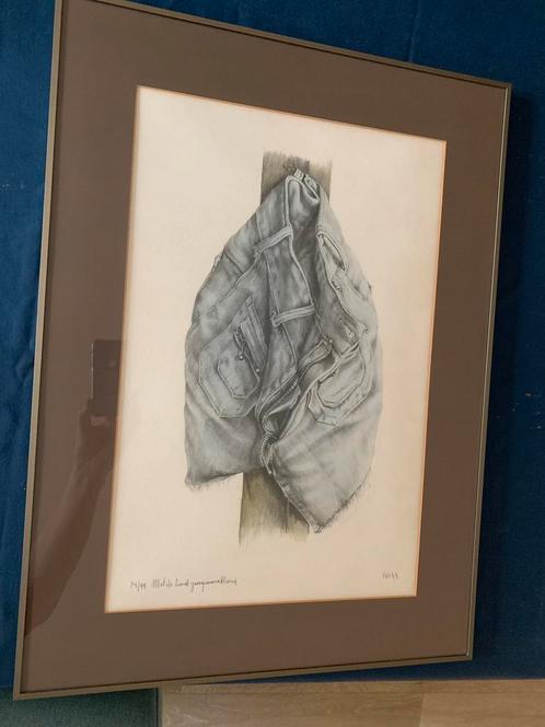 Petrus Valckx - 50 x 70 - ets met hand geaquarelleerd, Antiek en Kunst, Kunst | Tekeningen en Fotografie, Ophalen of Verzenden