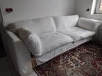 Zetel / sofa in stof wit x2stuks voor 3-6 personen, Huis en Inrichting, Zetels | Zetels, Ophalen, Hout, Gebruikt, Driepersoons