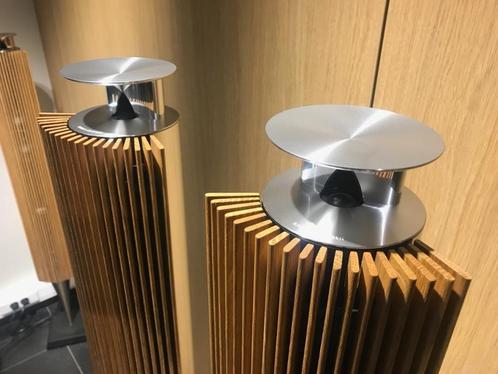 Bang & Olufsen Beolab 18 Alu Silver met oak covers -  B&O, Audio, Tv en Foto, Luidsprekerboxen, Zo goed als nieuw, Front, Rear of Stereo speakers