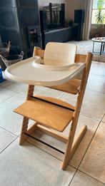 Tripp Trapp babyset wit (volledig) + kussentje trixie, Kinderen en Baby's, Kinderstoelen, Ophalen, Gebruikt, Meegroeistoel, Stoelverkleiner