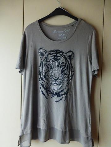 Beige T-shirts met tijgerafbeeldingen T: L beschikbaar voor biedingen