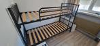 Stapelbed metaal met lattenbodems, Huis en Inrichting, Slaapkamer | Stapelbedden en Hoogslapers, Ophalen, 90 cm, Tweepersoons